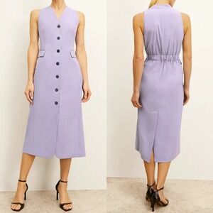 MM Lafleur Light Orchid The Cassandra Midi Dress OrigamiTech Long Vest Size 10